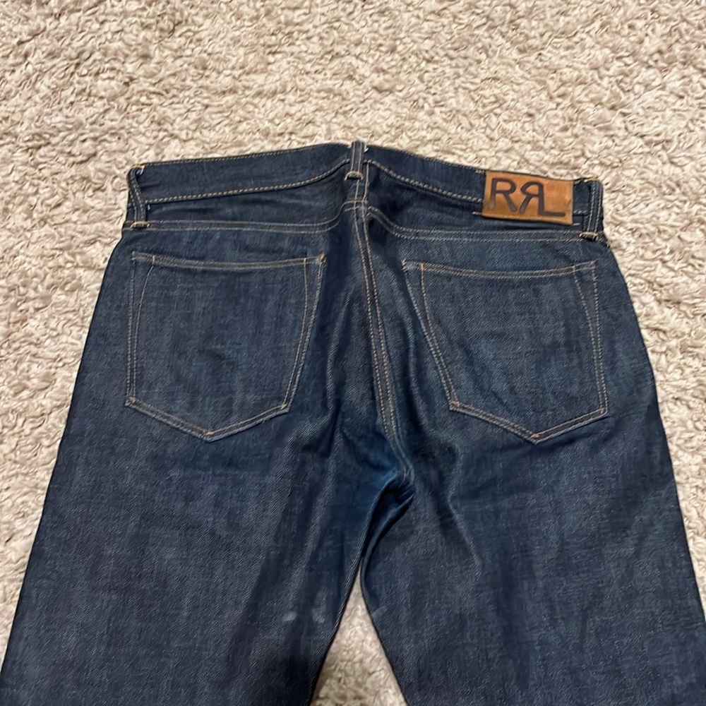 Double RL Ralph Lauren Men’s Selvedge Denim Jeans Dark Wash 33 x 32 41381
